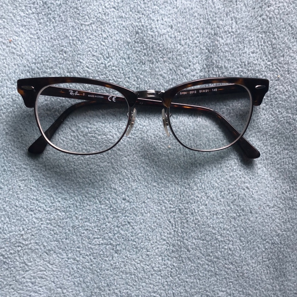Ray-Ban Tortoiseshell Brown and Gold Clubmaster Glasses